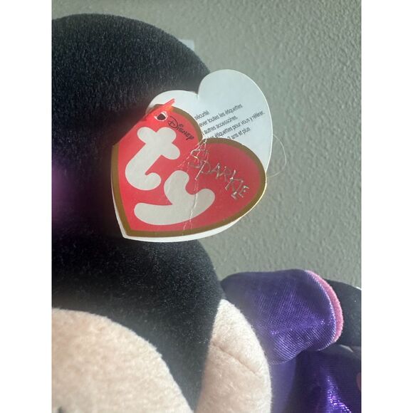NWT Disney Ty Sparkle Minnie Mouse Plush with Tag in Purple & Pink - Picture 3 of 11